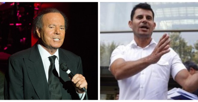 A la izquierda Julio Iglesias. A la derecha Javier Sánchez-Santos, supuesto hijo del cantante.- EFE