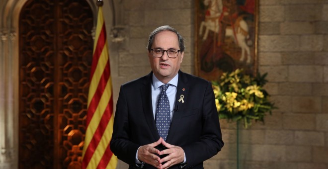 El president de la Generalitat, Quim Torra, en su discurso de fin de año