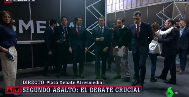 Los cuatro candidatos, de camino al debate