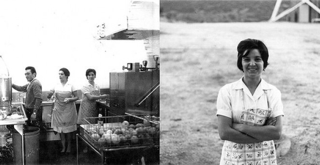 Cocina de la antigua estación de Fresnedillas, donde trabajo Consuelo Alonso. / Foto cortesía de la antigua trabajadora