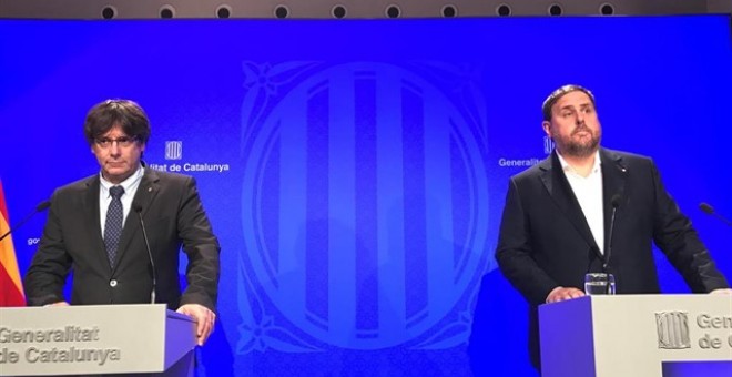 Carles Puigdemont y Oriol Junqueras. Europa Press