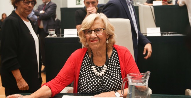 Manuela Carmena, en la Sesión de constitución del Ayuntamiento de Madrid. / Ricardo Rubio - EUROPA PRESS 15/06/2019.