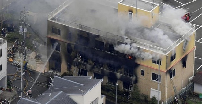 Incendio de un estudio de animación en Kioto, Japón. Reuters