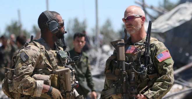 Fuerzas estadounidenses en los cuarteles de las milicias kurdas. Reuters