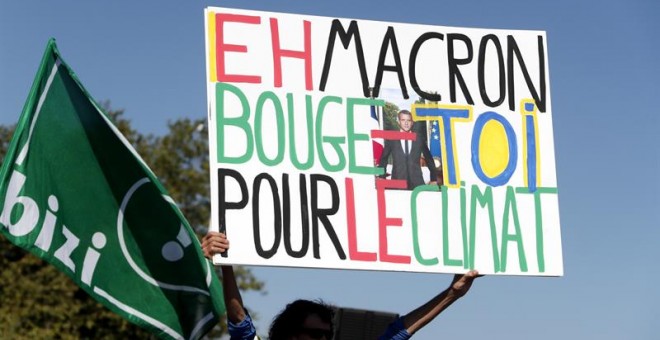 Imagen de la manifestación de la contracumbre del G7 cerca de Biarritz. EFE/EPA