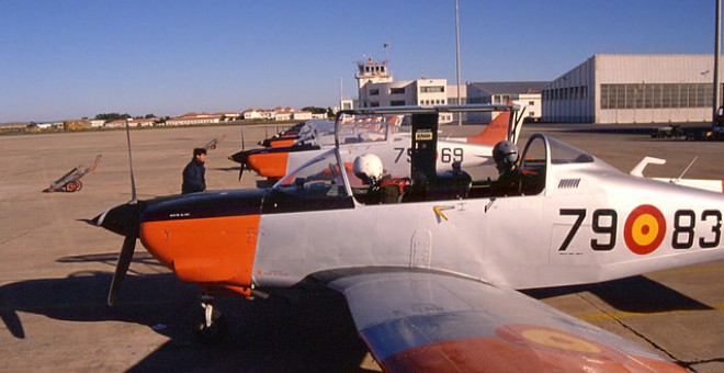 Imagen de una Enaer E-26 Tamiz, similar a la siniestrada, que el Ejército del aire utiliza para el adiestramiento. EA