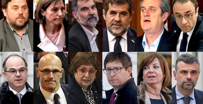 Montaje con los rostros de los líderes independentistas del 1-O y presos del ‘procès’. / EUROPA PRESS