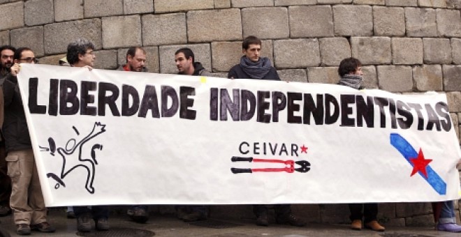 Imagen de archivo de una protesta por las detenciones de miembros de la organización independentista gallega Ceivar. EFE