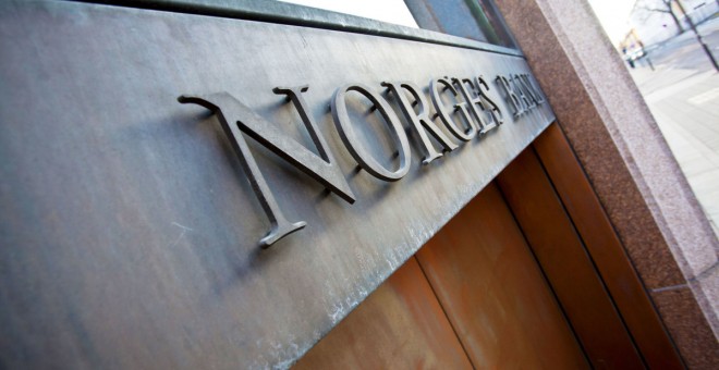 El logo de Norges Bank, el gestor del fondo soberano de Noruega, el mayor de Europa y uno de los mayores del mundo.