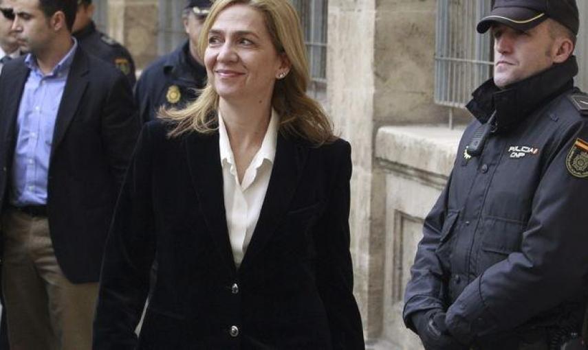 La infanta Cristina se dirige a los juzgados de Palma para declarar, el pasado febrero.