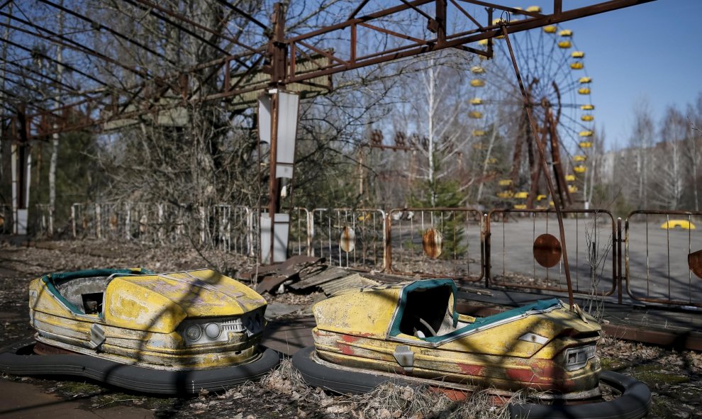 Parque de atracciones abandonado en el centro de Pripyat, Ucrania. REUTERS/Gleb Garanich