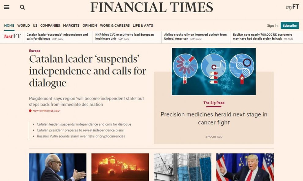 Portada de 'Financial Times'