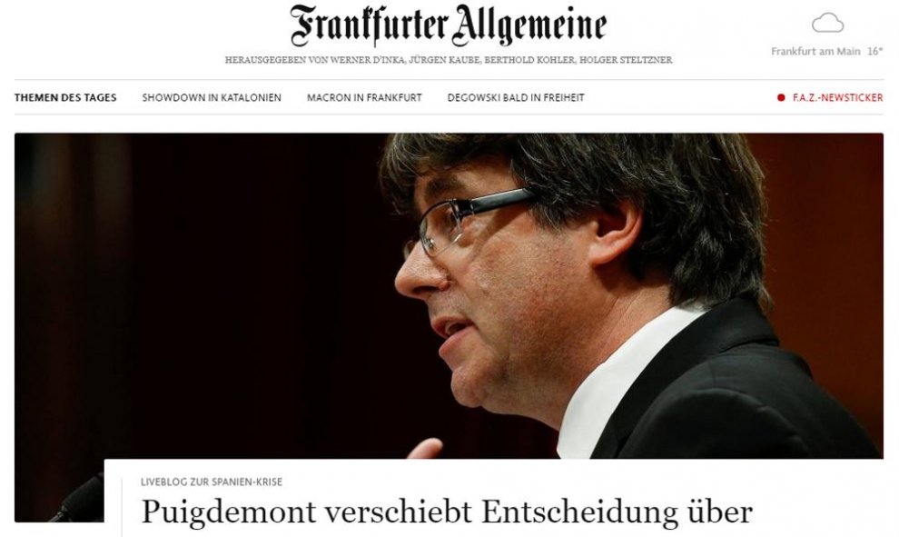 Portada de 'Frankfurter Allgemeine' (Alemania)
