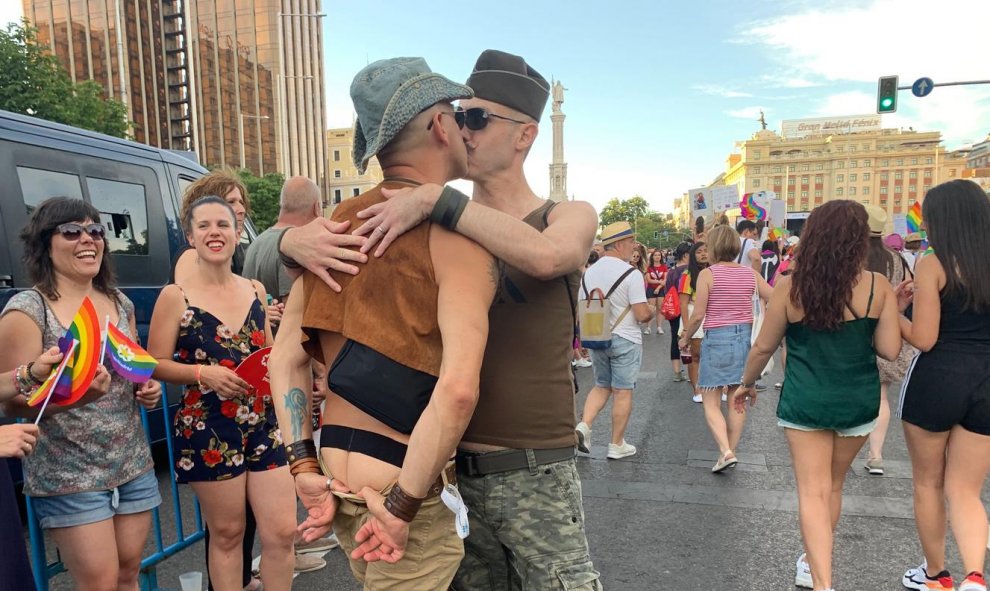 Asistentes a la manifestación del Orgullo LGTBI en Madrid 2019. /ESTEFANÍA ROSELLÓ