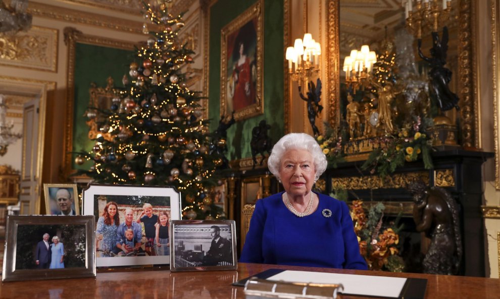 La reina Isabel II durante su discurso navideño anual. EUROPA PRESS