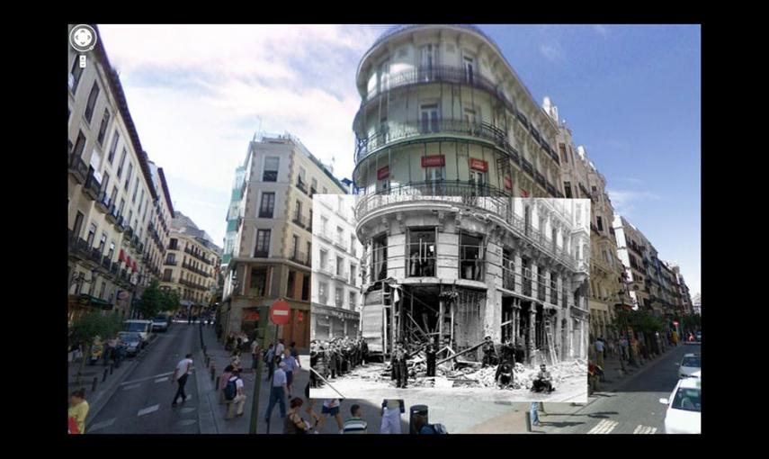 Imágenes de la Guerra Civil con las panorámicas de GoogleStreet View. CALLE MAYOR (1937) // Sebastian Maharg