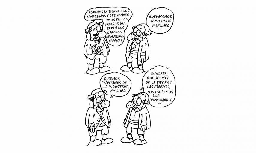 Ilustración de Charb (Stéphane Charbonnier) incluida en el libro 'El capitalismo en 10 lecciones', de Michel Husson (Librería Viento Sur/La Oveja Roja).