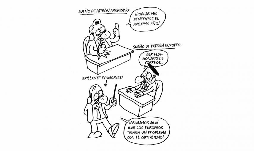 Ilustración de Charb (Stéphane Charbonnier) incluida en el libro 'El capitalismo en 10 lecciones', de Michel Husson (Librería Viento Sur/La Oveja Roja).