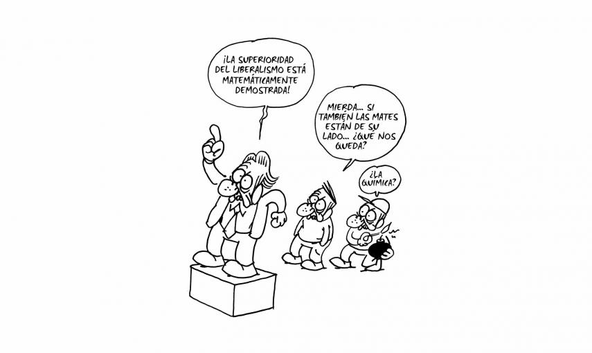 Ilustración de Charb (Stéphane Charbonnier) incluida en el libro 'El capitalismo en 10 lecciones', de Michel Husson (Librería Viento Sur/La Oveja Roja).