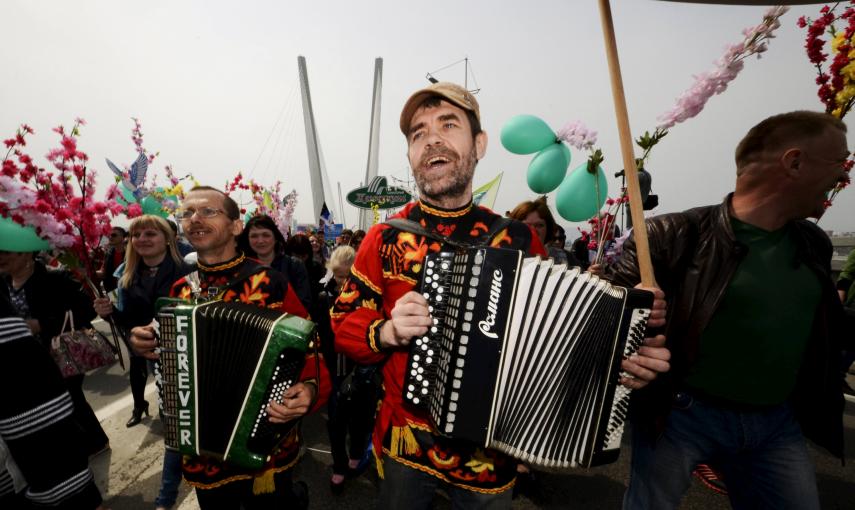 Manifestación en Vladivostok (Rusia)./ REUTERS