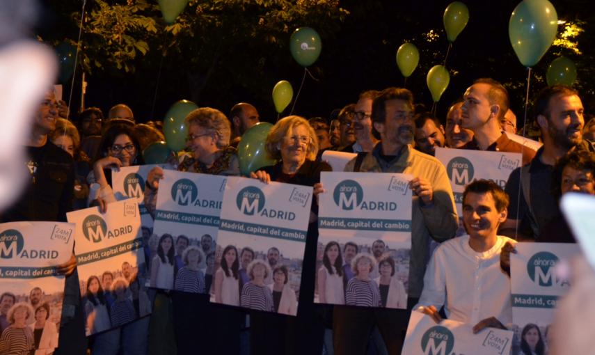 Los miembros de las candidatura Ahora Madrid para el Ayuntamiento de la capital. -AHORA MADRID