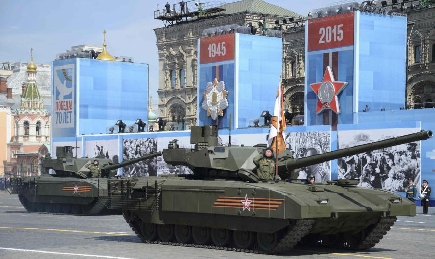 Russian T-14 tank with the Armata Universal Combat Platform drives during the Victory Day parade at Red Square in Moscow. REUTERS/Host Photo Agency/RIA Novosti