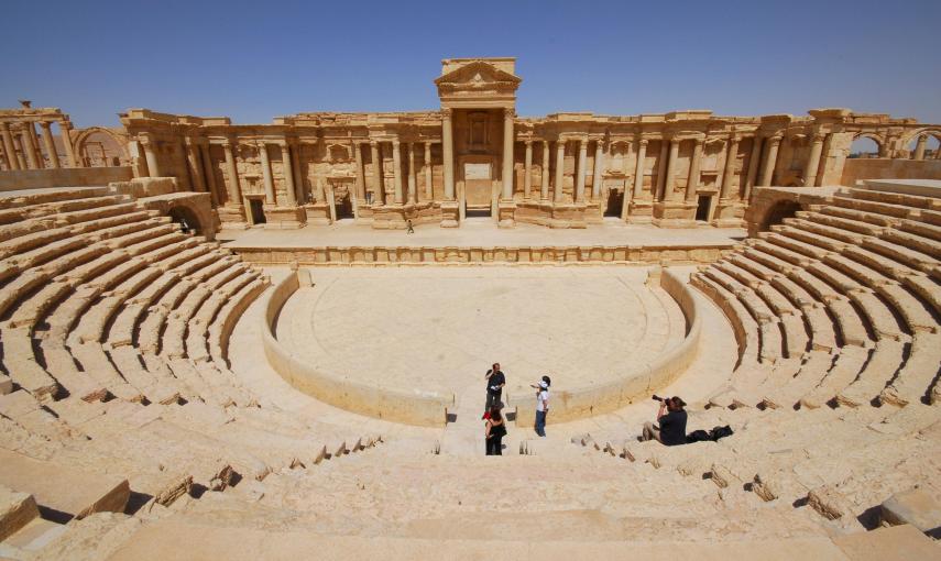 Turistas en el teatro de Palmira,en 2008. REUTERS
