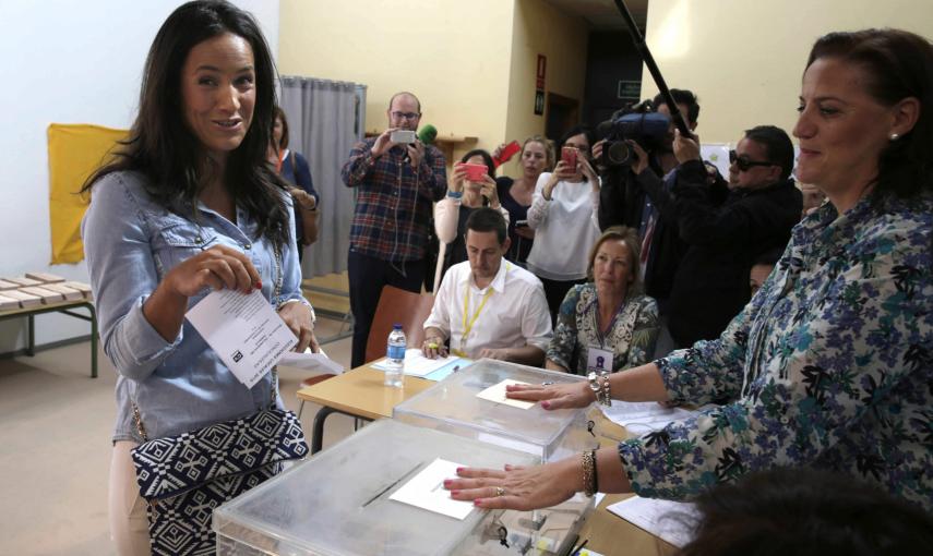 La candidata a la Alcaldía de Madrid por Ciudadanos, Begoña Villacís, no se ha podido votar a si misma dado que no está empadronada en Madrid. - EFE