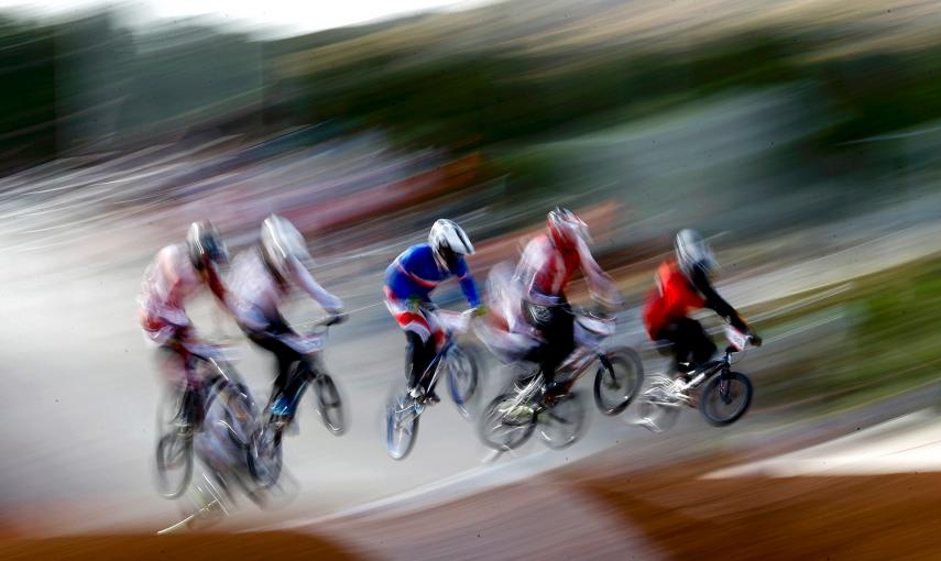 Una fotografía tomada durante una competición de BMX en los primeros Juegos Europeos en Bakú, Azerbaiyán (REUTERS)