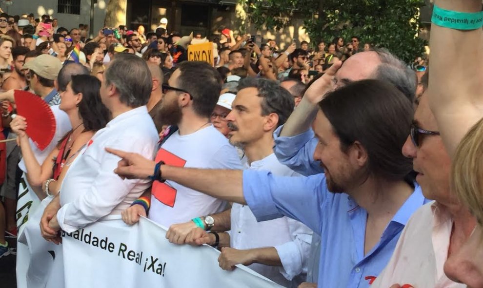 José Manuel López y Pablo Iglesias son parte de la cabecera de la marcha.