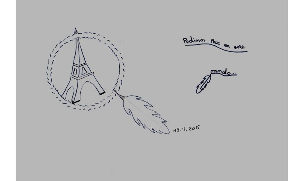 Alumnos de un instituto de Toulouse se expresan mediante dibujos por los atentados de París