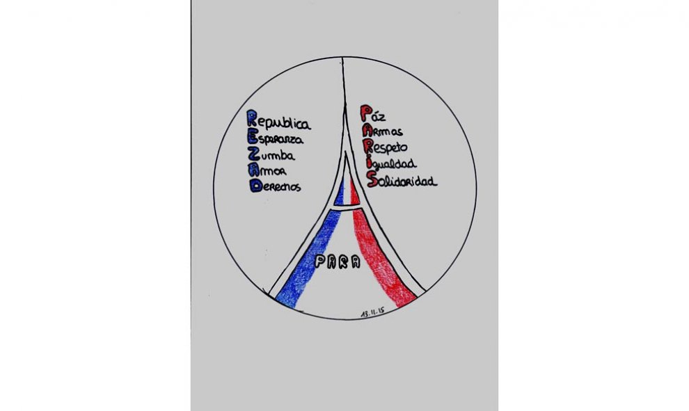 Alumnos de un instituto de Toulouse se expresan mediante dibujos por los atentados de París