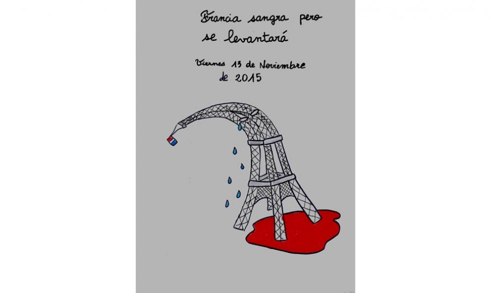 Alumnos de un instituto de Toulouse se expresan mediante dibujos por los atentados de París