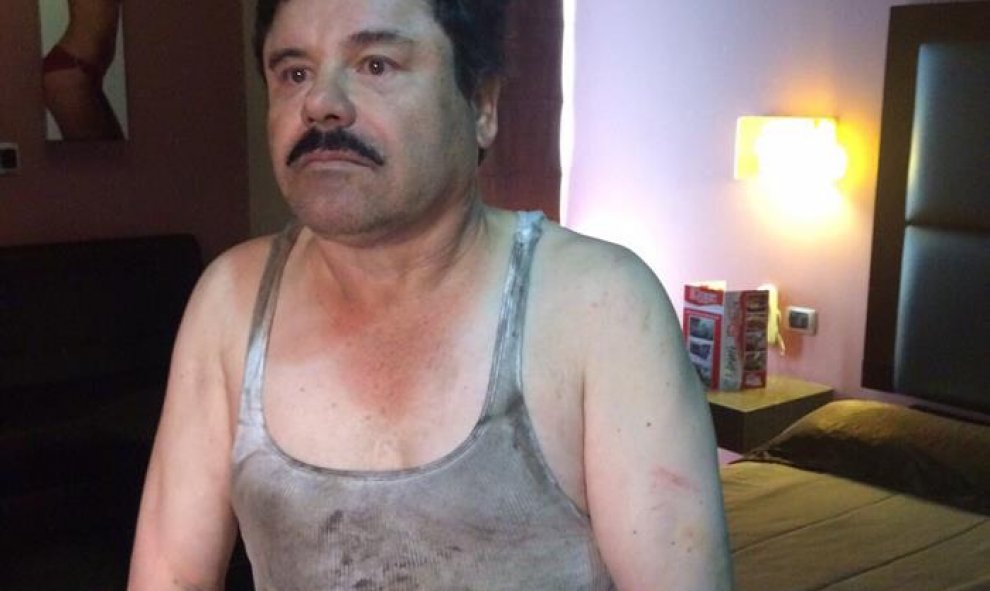 El Chapo Guzmán, tras su captura. EFE