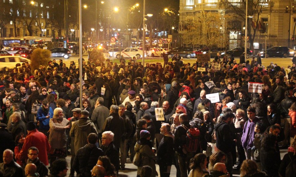 Concentración en el centro de Madrid en apoyo a los titiriteros encarcelados durante cinco días.