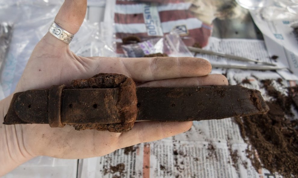 Exhumación de Timoteo Medieta en el cementerio de Guadalajara por orden de la Justicia de Argentina.Óscar Rodríguez, miembro de la ARMH