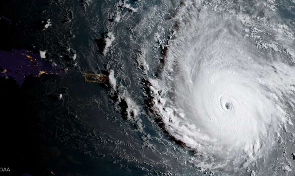 Imagen por satélite del huracán Irma, de categoría 5. | REUTERS