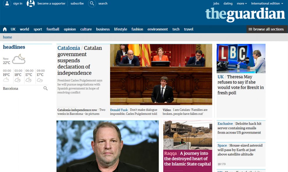 Portada de 'The Guardian' (Reino Unido)