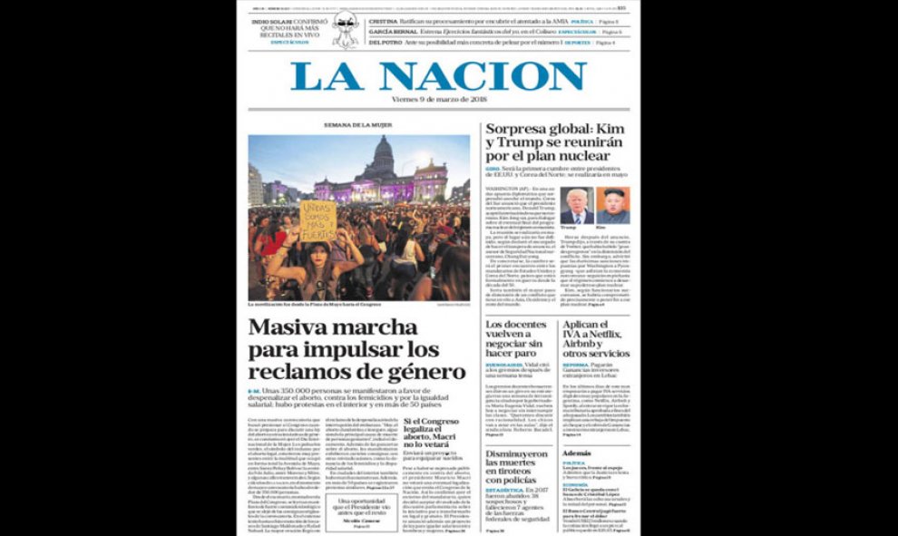 Las portadas de los periódicos nacionales e internacionales tras el 8M.