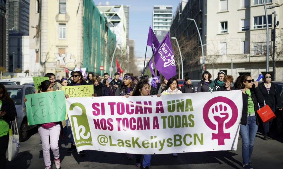 Protesta de Las Kellys en Barcelona.- JOEL KASHILA