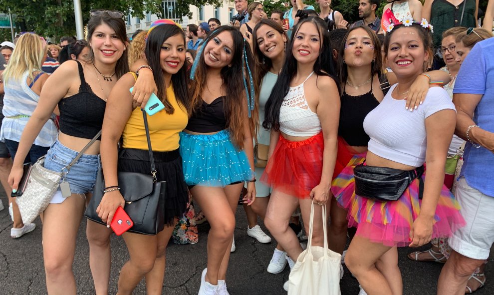 Asistentes a la manifestación del Orgullo LGTBI en Madrid 2019. /ESTEFANÍA ROSELLÓ