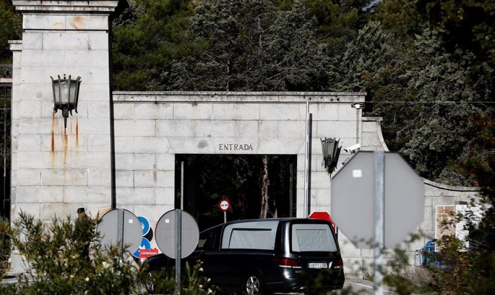 22/10/2019-. Vista de la entrada al Valle de los Caídos durante el ensayo de la exhumación de Franco. EFE/ (Mariscal)