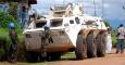 Un tanque y varios cascos azules de la MONUSCO en la ciudad de Beni, al noreste de la República Democrática del Congo. - AFP