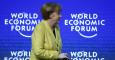 La canciller alemana Angela Merkel, tras su intervención en el foro de Davos. REUTERS