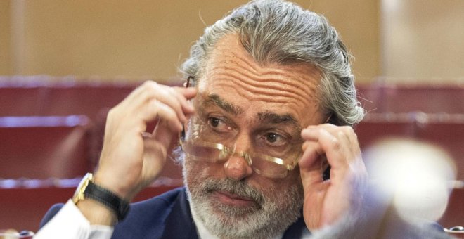 El supuesto cerebro de la trama Gürtel, Francisco Correa, en el juicio del llamado caso Fitur, en Valencia. EFE