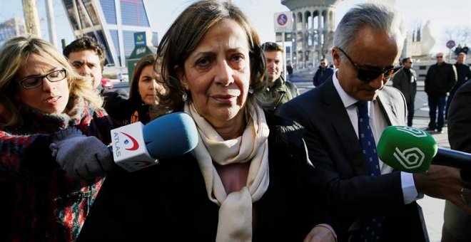 La gerente del Partido Popular, Carmen Navarro, a su llegada a los Juzgados de Plaza de Castilla. EFE/Fernando Alvarado