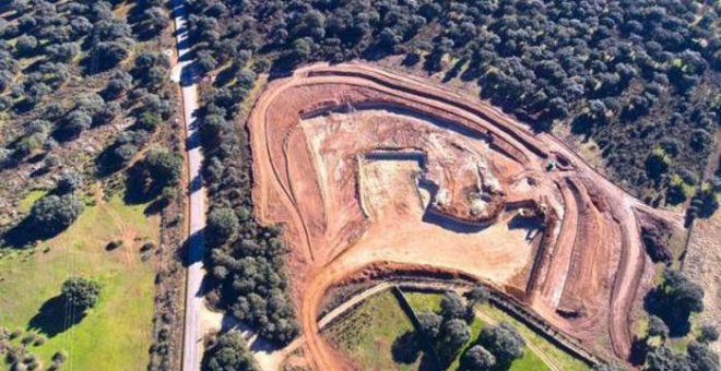Los trabajos de construcción para la futura mina de uranio en Retortillo, Salamanca.