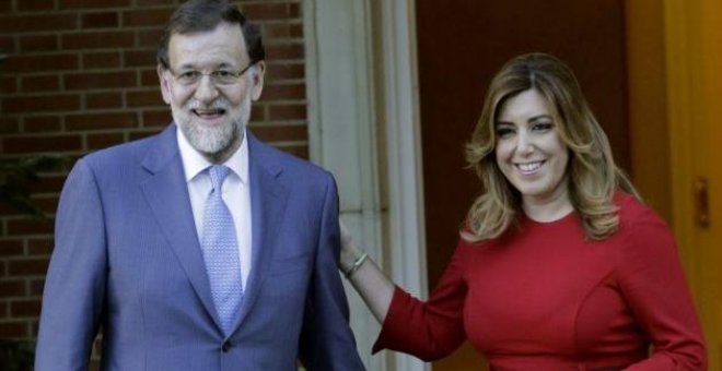 El presidente del Gobierno, Mariano Rajoy, y la presidenta de Andalucía, Susana Díaz, en la Moncloa. Archivo EFE