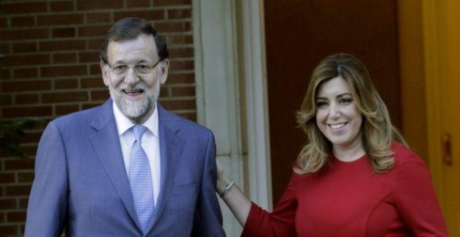El presidente del Gobierno, Mariano Rajoy, y la presidenta de Andalucía, Susana Díaz, en la Moncloa. Archivo EFE
