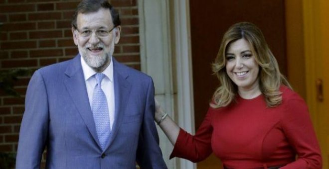 El presidente del Gobierno, Mariano Rajoy, y la presidenta de Andalucía, Susana Díaz, en la Moncloa. Archivo EFE